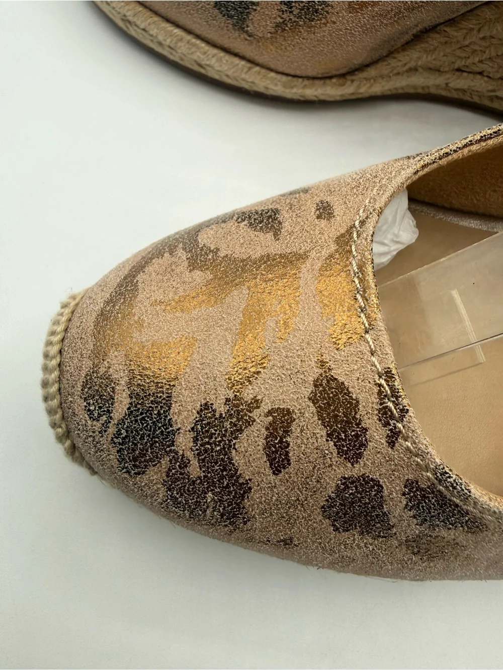 Naturalizer Metallic Floral Espadrille Wedge Slingback Shoes Closed Toes Comfort
